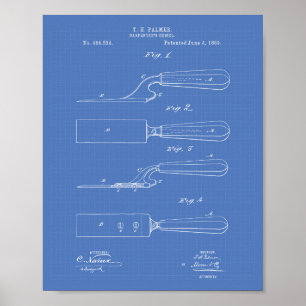 Zimmermanns Meißel 1889 Patent Kunst Blaupause Poster