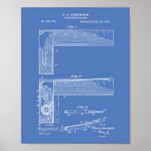 Zimmermanns Winkel 1893 Patent Kunst Blaupause Poster