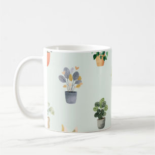 Zimmerpflanzen-Muster Botanisches Innenraum-Pflanz Kaffeetasse