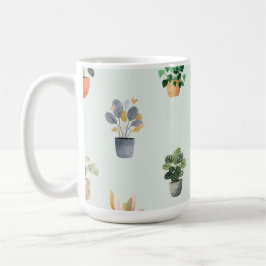 Zimmerpflanzen-Muster Botanisches Innenraum-Pflanz Kaffeetasse