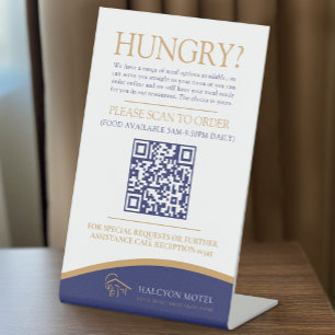 Zimmerservice Lebensmittel Bestellung Hotel Motel Sockelschild