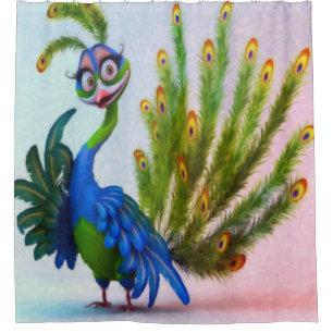Zimperlicher Pfau-Duschvorhang Duschvorhang