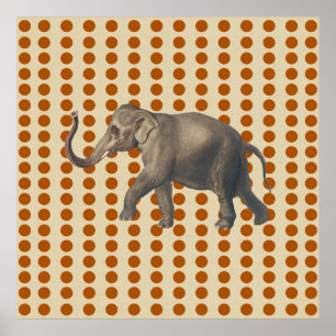 Zimt Gewürz Stimmungen Punkte mit Elefant Poster