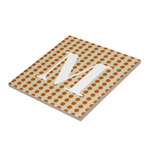Zimt Gewürz Stimmungen Punkte mit Monogramm Fliese