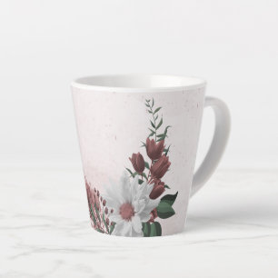 Zimt Rose Rosa und weiße Blumengrün Milchtasse