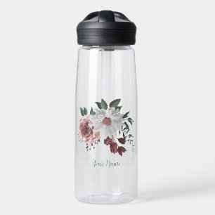 Zimt Rose, weiße und rosa Blume. Trinkflasche