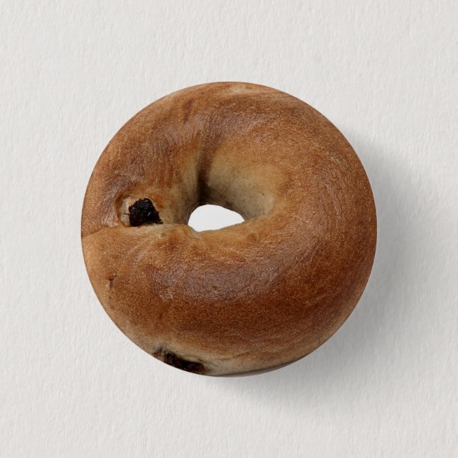 Zimt-Rosinen-Bagel Pinback Knopf Button (Vorderseite)
