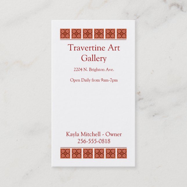 Zimt-Visitenkarte Visitenkarte (Vorderseite)