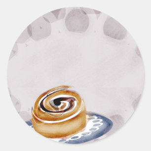 Zimtbrötchen-Bäckerbackengeschenk etikettiert Runder Aufkleber