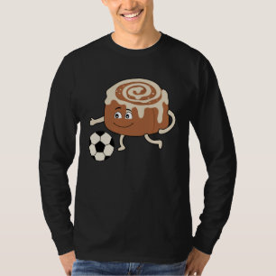 Zimtbrötchen spielt Fußball ironische Illustration T-Shirt