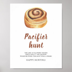 Zimtschnecke - Schnuller Jagd Baby Shower Spiel Poster