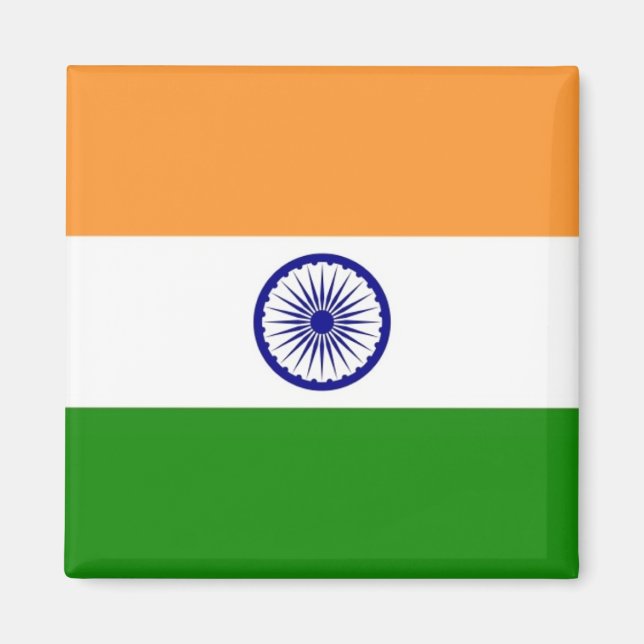 zIN001 Indian FLAG India, Kühlschrankmagnet Magnet (Vorne)