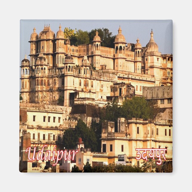 zIN016 UDAIPUR City Palace, Indien, Asien Magnet (Vorne)