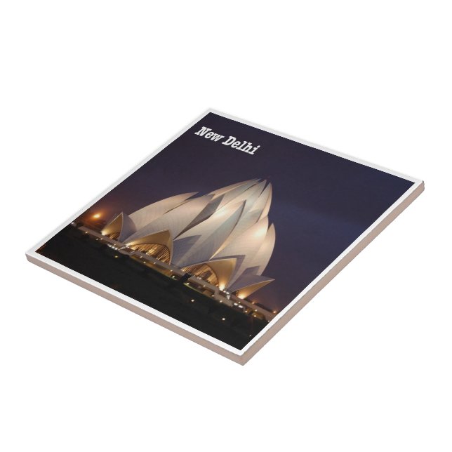 zIN023 LOTUS TEMPLE Neu-Delhi, Indien, Fliese (Seite)