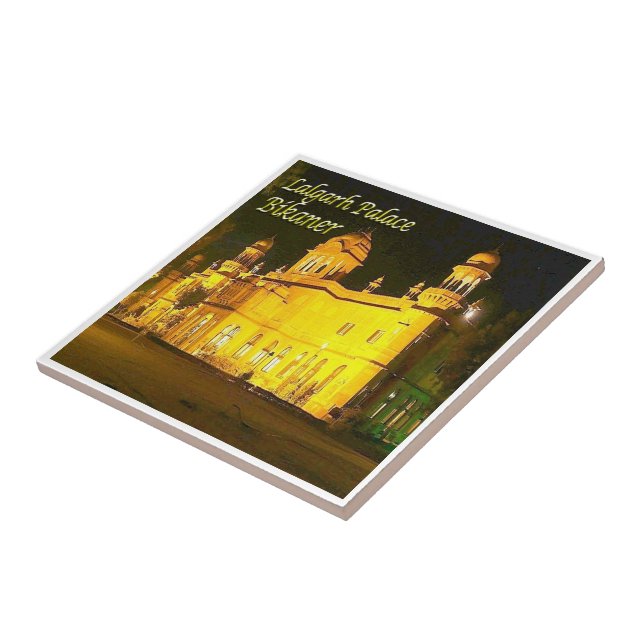 zIN030 LALGARH PALACE BIKANER, Indien, Fliese (Seite)