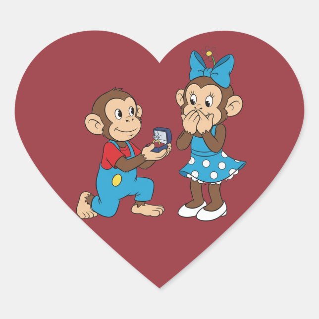 Zina and Mimo and the marriage proposal Herz-Aufkleber (Vorderseite)