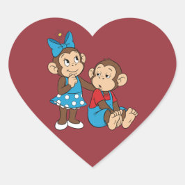 Zina und Mimo: Liebe und Gleichgültigkeit Herz-Aufkleber