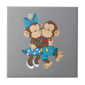 Zina und Mimo Liebeskuss Fliese
