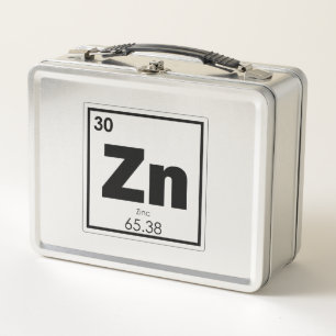 Zink-chemisches Element-Symbol-Chemie-Formel Metall Lunch Box