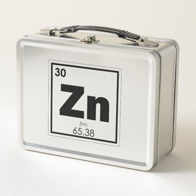 Zink-chemisches Element-Symbol-Chemie-Formel Metall Lunch Box (Vorderseite)