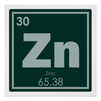 Zink-chemisches Element-Symbol-Chemie-Formel