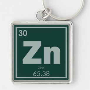 Zink-chemisches Element-Symbol-Chemie-Formel Schlüsselanhänger