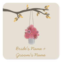 Zinn-Dose aus roten Blumen Fall Hochzeit