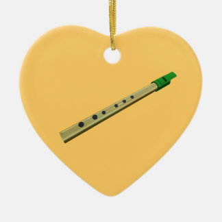 Zinn-Pfeife-Goldgrün-Geburtstags-Weihnachtsherz Keramikornament