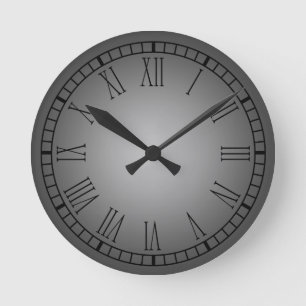 Zinn-römische Ziffern-Uhr Runde Wanduhr