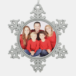 Zinn-Schneeflocke-Verzierung, addieren Ihr Foto Schneeflocken Zinn-Ornament