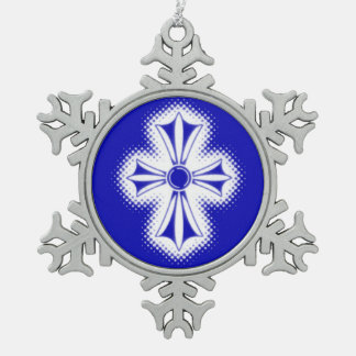 Zinn-Schneeflocke-Verzierung/blaues keltisches Schneeflocken Zinn-Ornament