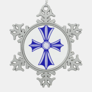 Zinn-Schneeflocke-Verzierung/keltisches Kreuz Schneeflocken Zinn-Ornament