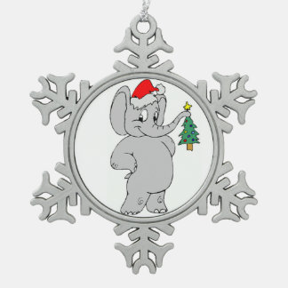 Zinn-Schneeflocke-Verzierung/Sankt-Elefant Schneeflocken Zinn-Ornament