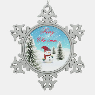 Zinn-Schneeflocke-Verzierung/Schneemann Schneeflocken Zinn-Ornament