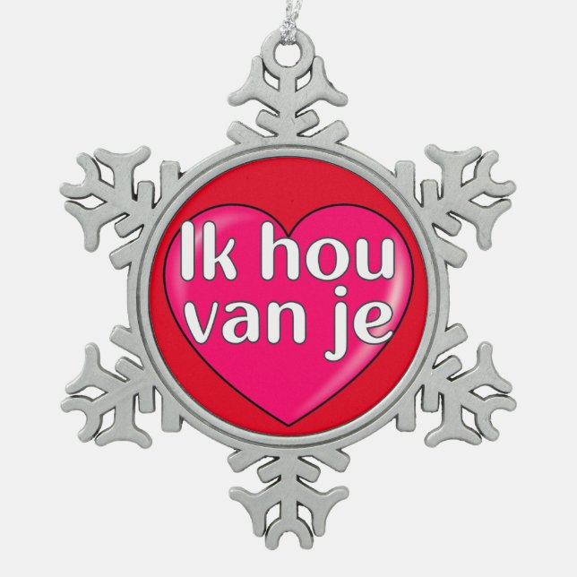 Zinn-Schneeflocken Ornament (Vorderseite)