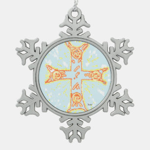 Zinn-Schneeflocken-Ornament /Griechisches Kreuz Schneeflocken Zinn-Ornament