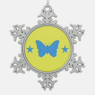 Zinn-Schneeflocken-Ornament mit der Flagge von Bad Schneeflocken Zinn-Ornament