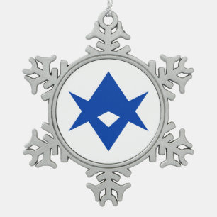 Zinn-Schneeflocken-Ornament mit Toyota-Flagge Schneeflocken Zinn-Ornament