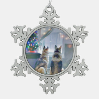 Zinn-Schneeflocken Ornamente