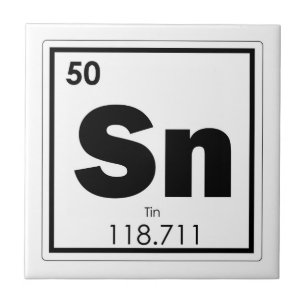 Zinn-Symbol-Chemieformel Geek Fliese