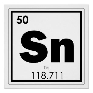 Zinn-Symbol-Chemieformel Geek Poster