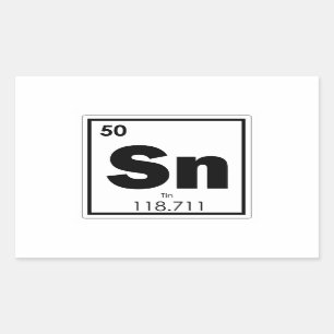 Zinn-Symbol-Chemieformel Geek Rechteckiger Aufkleber