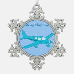 Zinn-Weihnachtsschmuck - Flugzeug Schneeflocken Zinn-Ornament