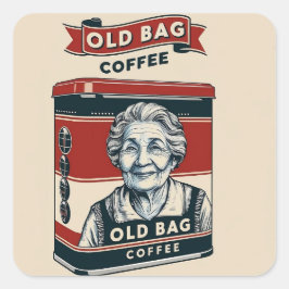 Zinn-Werbezeichen für alten Beutel-Kaffee Quadratischer Aufkleber
