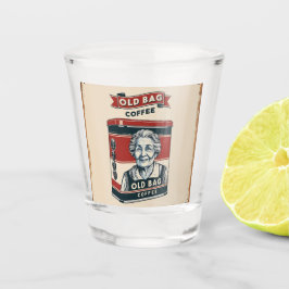 Zinn-Werbezeichen für alten Beutel-Kaffee Schnapsglas
