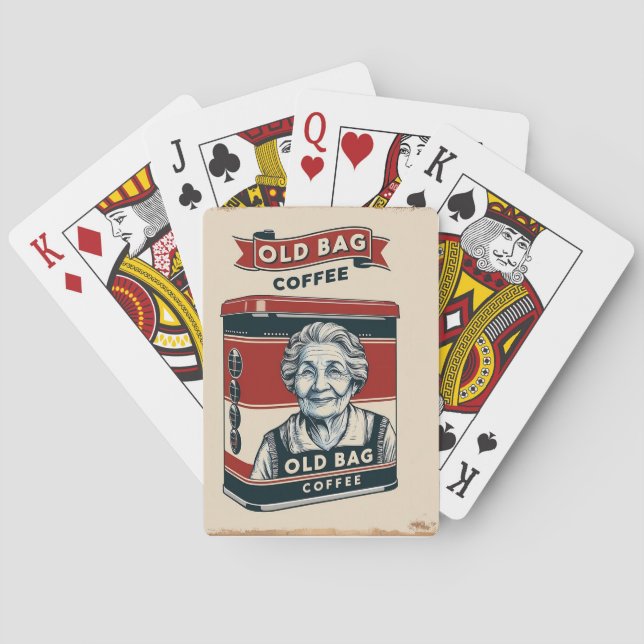 Zinn-Werbezeichen für alten Beutel-Kaffee Spielkarten (Rückseite)