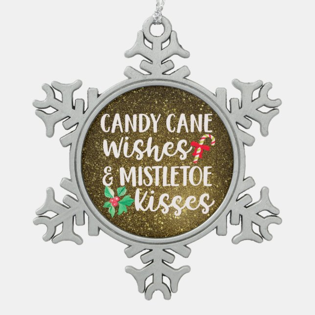 Zinndenkmäler - Pet & Holiday Keepake! Schneeflocken Zinn-Ornament (Vorderseite)