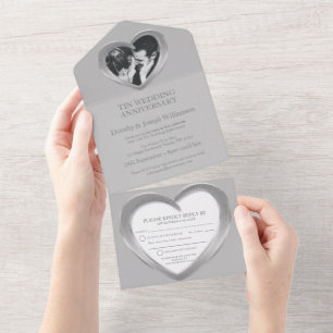 Zinnene Hochzeit Hochzeitstag 10 Jahre Party Veran All In One Einladung