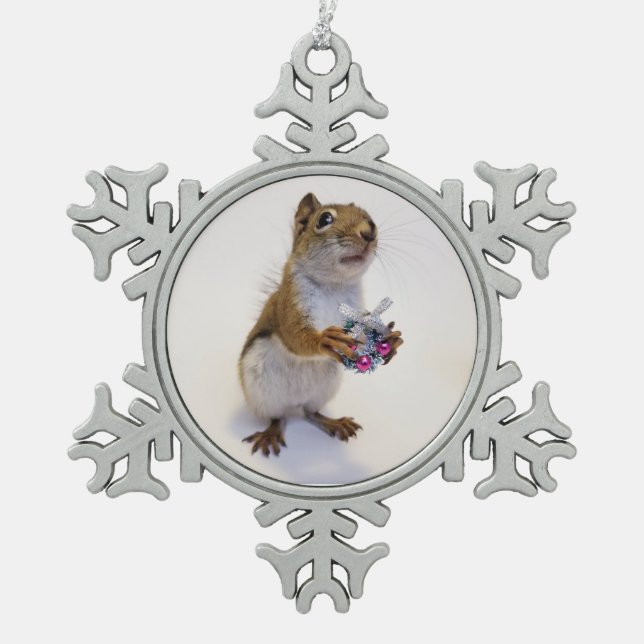 Zinnfelsen Schneeflocken Zinn-Ornament (Vorderseite)