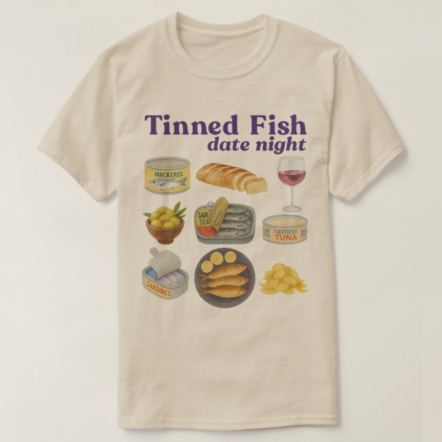 Zinnfisch Date Night Baby , Zinnfisch , Sardin T-Shirt (Design vorne)